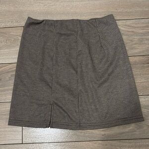 BROWN/BLACK GINGHAM PENCIL SKIRT